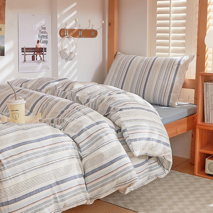 91家纺网 家纺一手货源 找家纺 DoDo 兜兜 2025新款全棉纯棉水洗棉学生三件套【可定做尺寸】    米拉-蓝