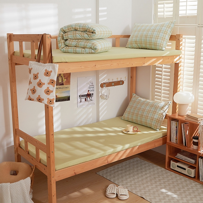 91家纺网 家纺一手货源 找家纺 DoDo 兜兜 2025新款全棉纯棉水洗棉学生三件套【可定做尺寸】    曼达-绿