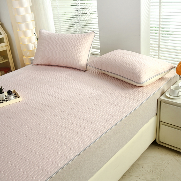 91家纺网 家纺一手货源 找家纺 天之悦家纺 2025新品记忆棉凉席三件套0.4cm家用学生宿舍凉席套件 粉色