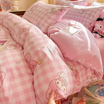 91家纺网 家纺一手货源 找家纺 （总）蓝邻家纺 2025年新款三丽鸥正版授权全棉印花四件套系列-大床图