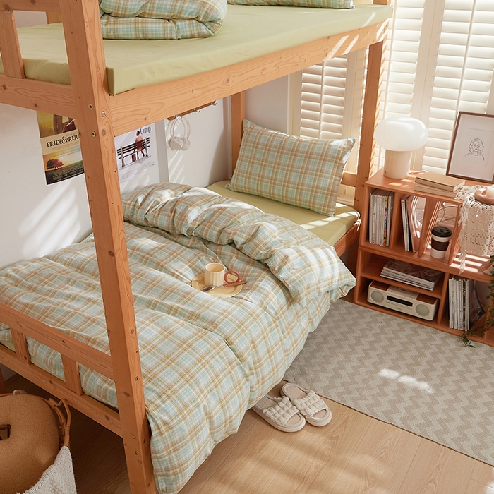 91家纺网 家纺一手货源 找家纺 DoDo 兜兜 2025新款全棉纯棉水洗棉学生三件套【可定做尺寸】    曼达-绿