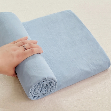 卡迪熊家纺2025新款水洗m床单 天空蓝