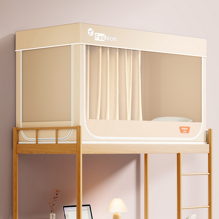 91家纺网 家纺一手货源 找家纺 （总）澳萝拉 2025新款纯色梭织遮光床帘学生宿舍上下铺蚊帐-3D建模图无涂层不覆膜（稳定供货 量小也不缺）