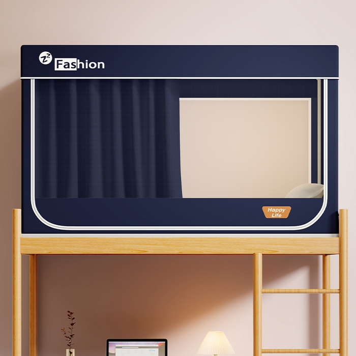 91家纺网 家纺一手货源 找家纺 澳萝拉 2025新款纯色梭织遮光床帘学生宿舍上下铺蚊帐-3D建模图无涂层不覆膜 藏青