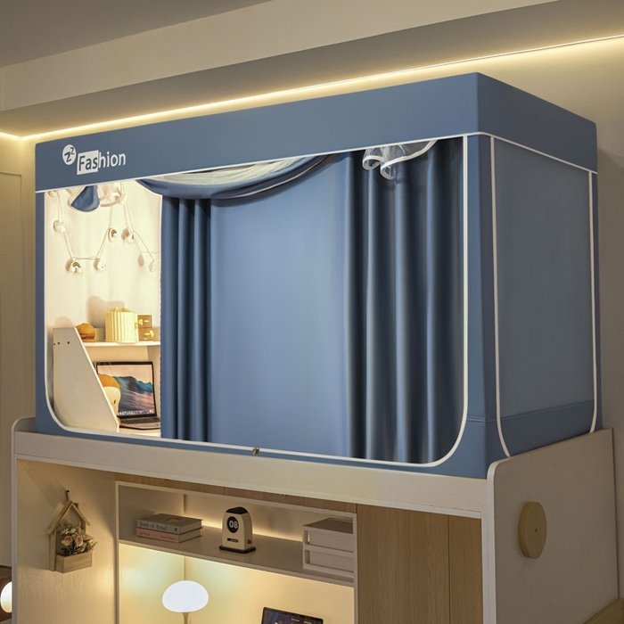 91家纺网 家纺一手货源 找家纺 （总）澳萝拉 2025新款印花植绒遮光床帘学生宿舍上下铺蚊帐-无涂层不覆膜（稳定供货 量小也不缺）