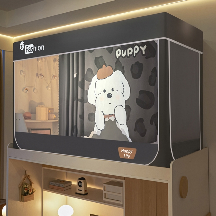 91家纺网 家纺一手货源 找家纺 （总）澳萝拉 2025新款印花植绒遮光床帘学生宿舍上下铺蚊帐-无涂层不覆膜（稳定供货 量小也不缺）