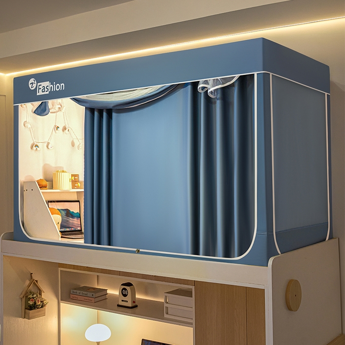 91家纺网 家纺一手货源 找家纺 （总）澳萝拉 2025新款印花植绒遮光床帘学生宿舍上下铺蚊帐-无涂层不覆膜（稳定供货 量小也不缺）