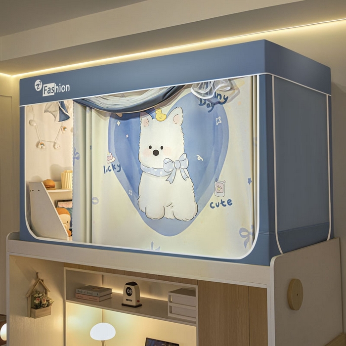 91家纺网 家纺一手货源 找家纺 （总）澳萝拉 2025新款印花植绒遮光床帘学生宿舍上下铺蚊帐-无涂层不覆膜（稳定供货 量小也不缺）