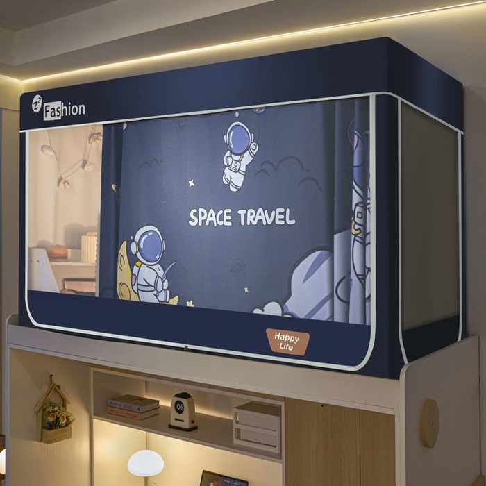 91家纺网 家纺一手货源 找家纺 （总）澳萝拉 2025新款印花植绒遮光床帘学生宿舍上下铺蚊帐-无涂层不覆膜（稳定供货 量小也不缺）