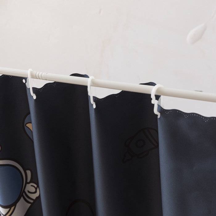 91家纺网 家纺一手货源 找家纺 澳萝拉 2025新款印花植绒遮光床帘学生宿舍上下铺蚊帐-无涂层不覆膜 星球探索