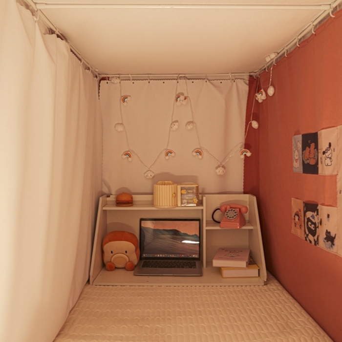 91家纺网 家纺一手货源 找家纺 澳萝拉 2025新款印花植绒遮光床帘学生宿舍上下铺蚊帐-无涂层不覆膜 奶嘴布布