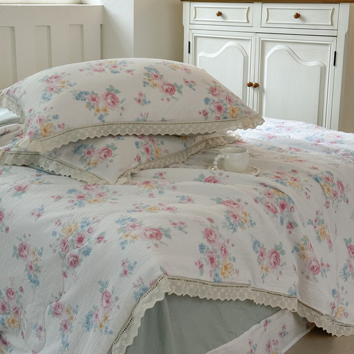 91家纺网 家纺一手货源 找家纺 （总）玉海棠家纺 2025新款全棉花边云感双层纱夏被被子被芯