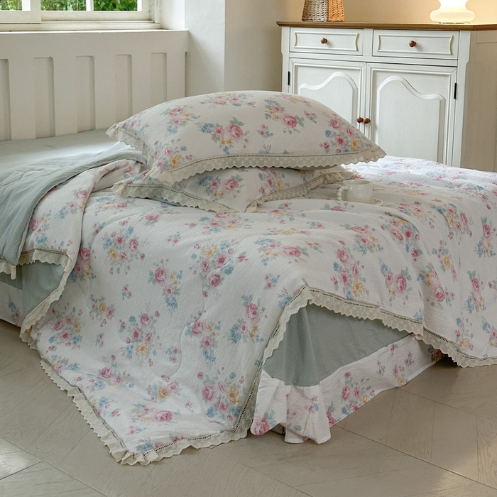 91家纺网 家纺一手货源 找家纺 （总）玉海棠家纺 2025新款全棉花边云感双层纱夏被被子被芯