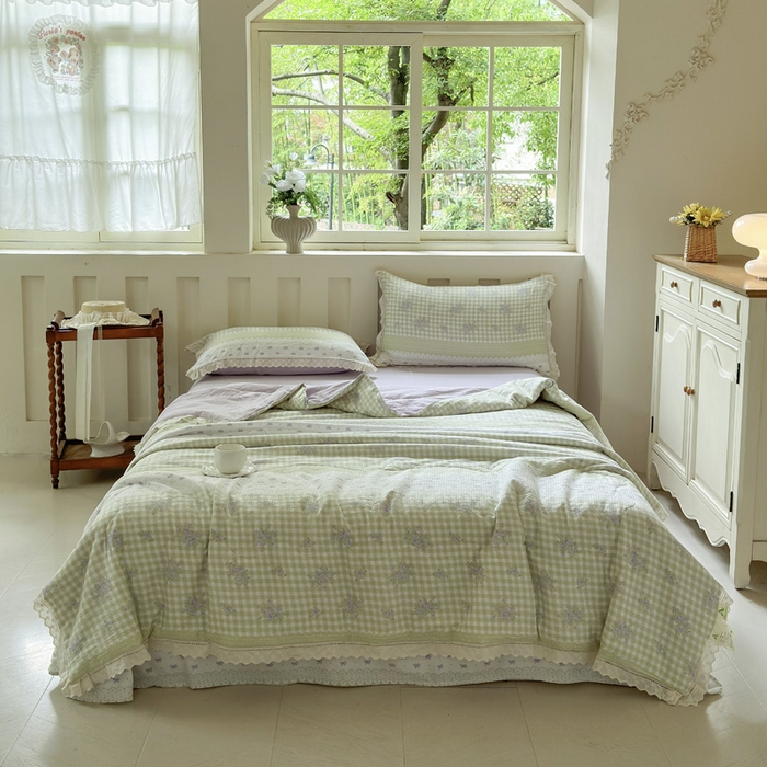 91家纺网 家纺一手货源 找家纺 （总）玉海棠家纺 2025新款全棉花边云感双层纱夏被被子被芯