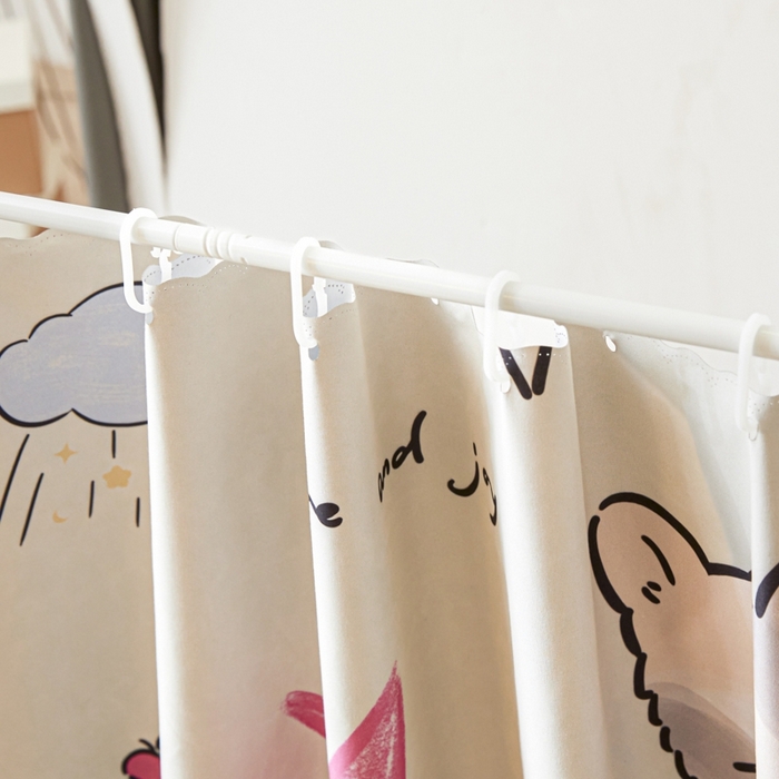 91家纺网 家纺一手货源 找家纺 澳萝拉 2025新款印花植绒遮光床帘学生宿舍上下铺蚊帐-无涂层不覆膜 豹纹狗狗