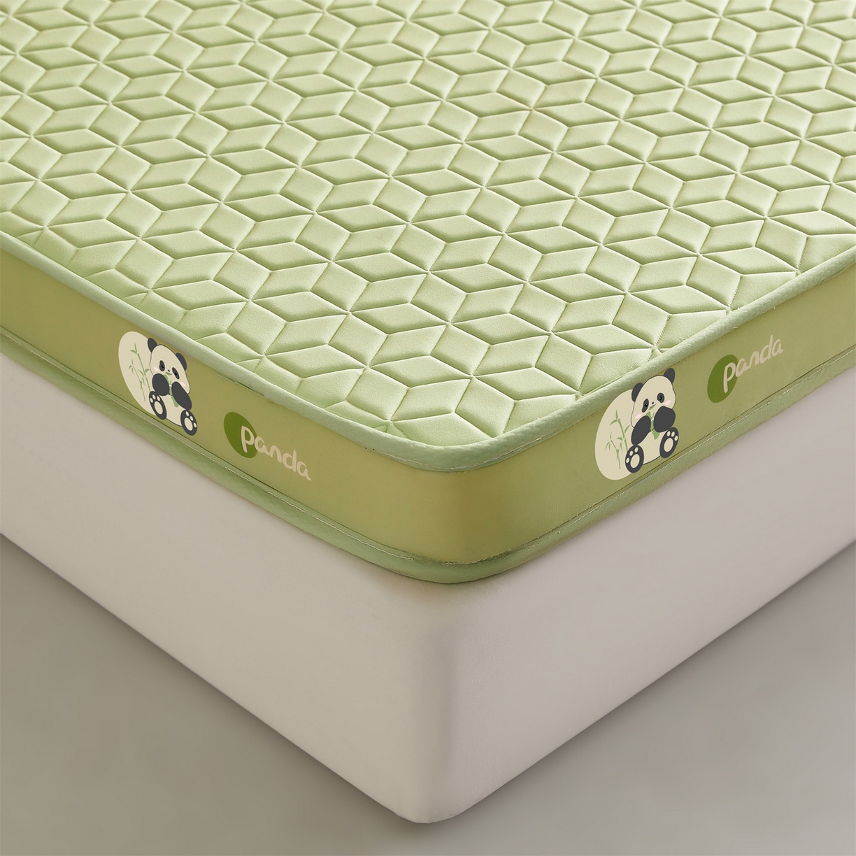 91家纺网 家纺一手货源 找家纺 （总）伊先生家纺 2025新款简约卡通硅胶海绵床垫熊猫黄鸭款