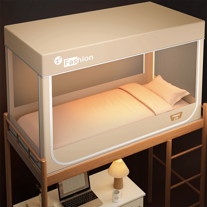 澳萝拉 2025新款A类母婴级学生蚊帐帐纱 卡其