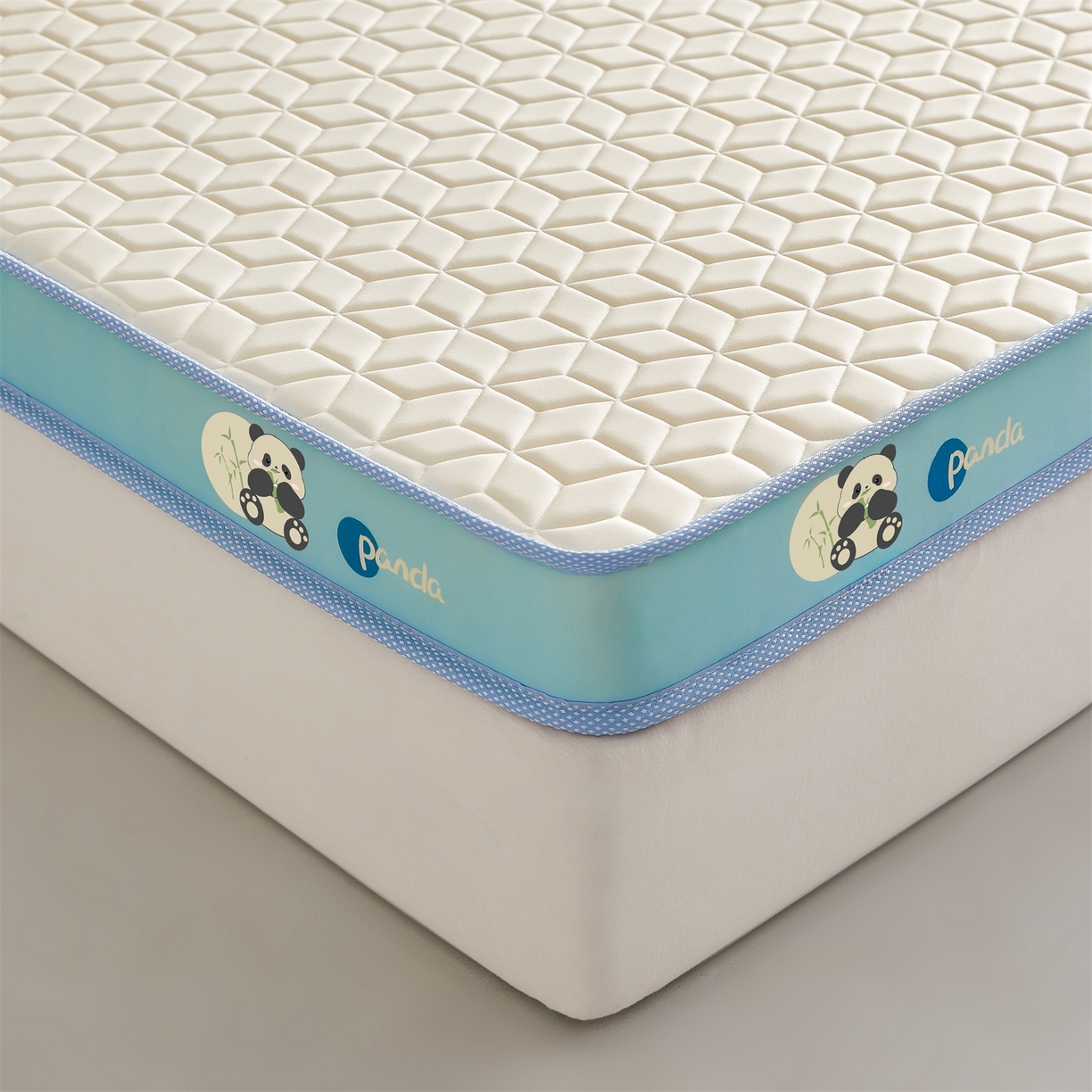 91家纺网 家纺一手货源 找家纺 伊先生家纺 2025新款简约卡通硅胶海绵床垫熊猫黄鸭款 熊猫-白