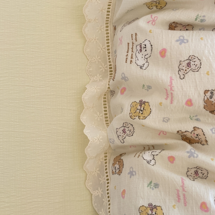 91家纺网 家纺一手货源 找家纺 （总）玉海棠家纺 2025新款云感双层纱花边四件套