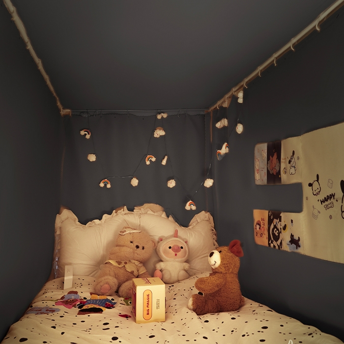 91家纺网 家纺一手货源 找家纺 澳萝拉 2025新款纯色梭织遮光床帘学生宿舍上下铺蚊帐-无涂层不覆膜 高级灰