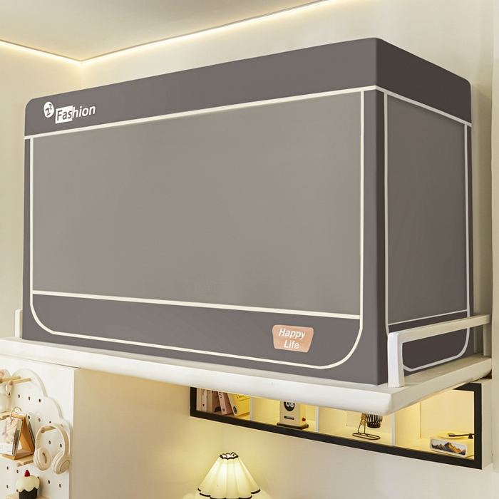 91家纺网 家纺一手货源 找家纺 澳萝拉 2025新款纯色梭织遮光床帘学生宿舍上下铺蚊帐-无涂层不覆膜 高级灰