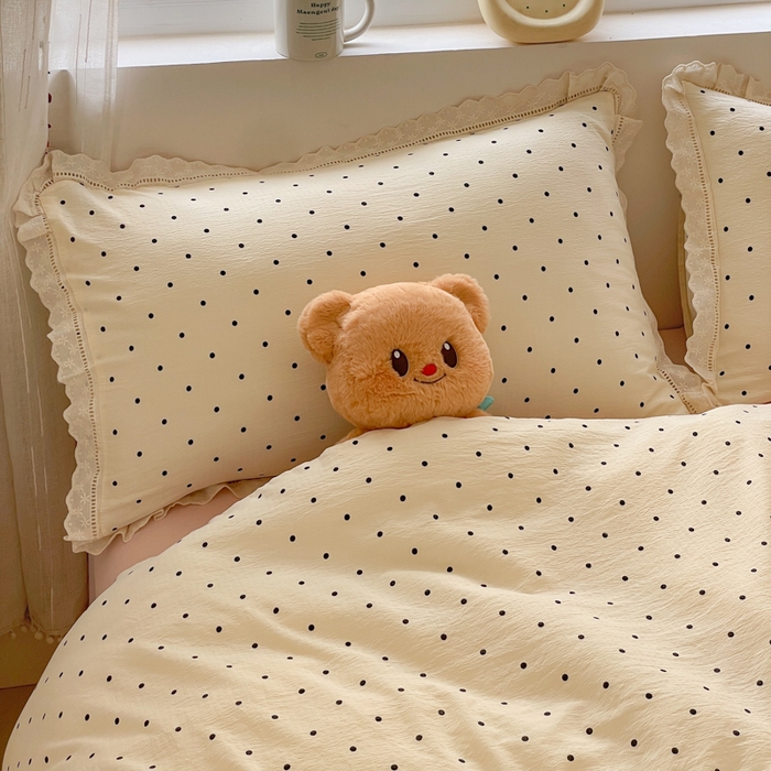 91家纺网 家纺一手货源 找家纺 玉海棠家纺 2025新款云感双层纱花边四件套 花边-初恋