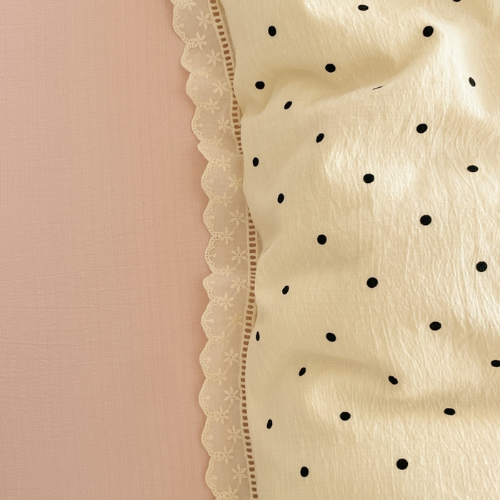 91家纺网 家纺一手货源 找家纺 玉海棠家纺 2025新款云感双层纱花边四件套 花边-初恋