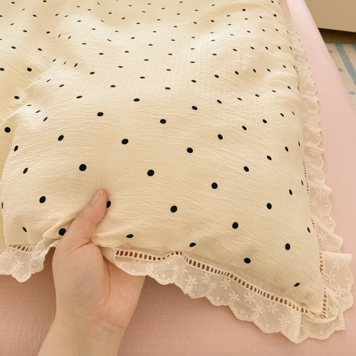 91家纺网 家纺一手货源 找家纺 玉海棠家纺 2025新款云感双层纱花边四件套 花边-初恋