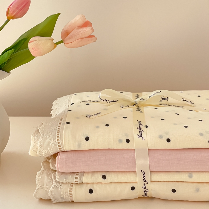 91家纺网 家纺一手货源 找家纺 玉海棠家纺 2025新款云感双层纱花边四件套 花边-初恋