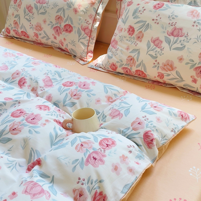 91家纺网 家纺一手货源 找家纺 铭博家纺 2025新款直播爆款全棉纯棉四件套 吊边一字绣工艺款四件套 琉璃花影