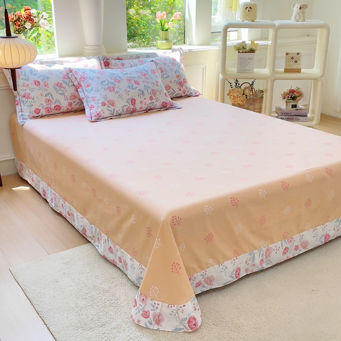 91家纺网 家纺一手货源 找家纺 铭博家纺 2025新款直播爆款全棉纯棉四件套 吊边一字绣工艺款四件套 琉璃花影