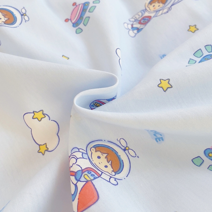 91家纺网 家纺一手货源 找家纺 铭博家纺 2025新款直播爆款全棉纯棉四件套 吊边一字绣工艺款四件套 漫步宇宙-蓝