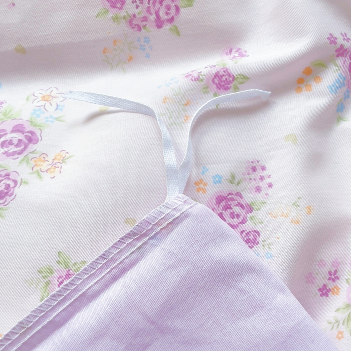 91家纺网 家纺一手货源 找家纺 铭博家纺 2025新款直播爆款全棉纯棉四件套 吊边一字绣工艺款四件套 紫娅悠然