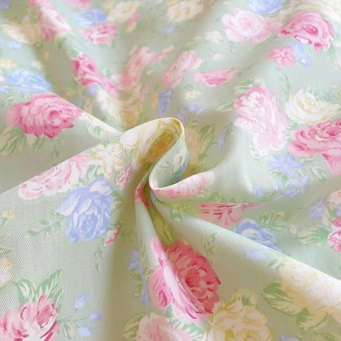 91家纺网 家纺一手货源 找家纺 铭博家纺 2025新款直播爆款全棉纯棉四件套 吊边一字绣工艺款四件套 嫣然花期-绿