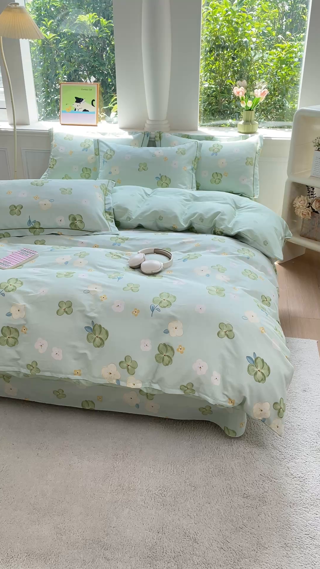 91家纺网 家纺一手货源 找家纺 铭博家纺 2025新款直播爆款全棉纯棉四件套 吊边一字绣工艺款四件套 荏苒花间