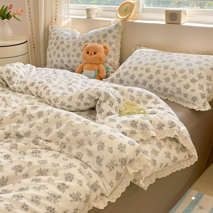 91家纺网 家纺一手货源 找家纺 玉海棠家纺 2025新款云感双层纱花边四件套 花边-茉片