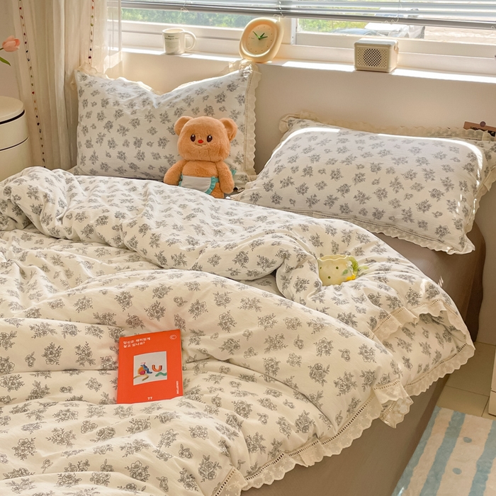 91家纺网 家纺一手货源 找家纺 玉海棠家纺 2025新款云感双层纱花边四件套 花边-茉片