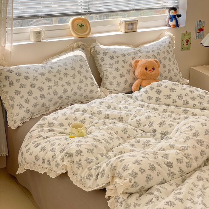 91家纺网 家纺一手货源 找家纺 玉海棠家纺 2025新款云感双层纱花边四件套 花边-茉片