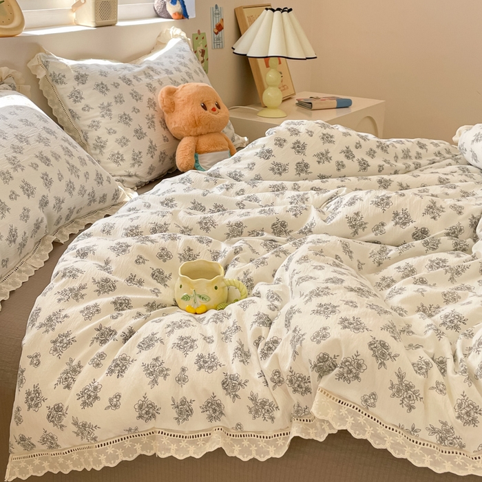 91家纺网 家纺一手货源 找家纺 玉海棠家纺 2025新款云感双层纱花边四件套 花边-茉片