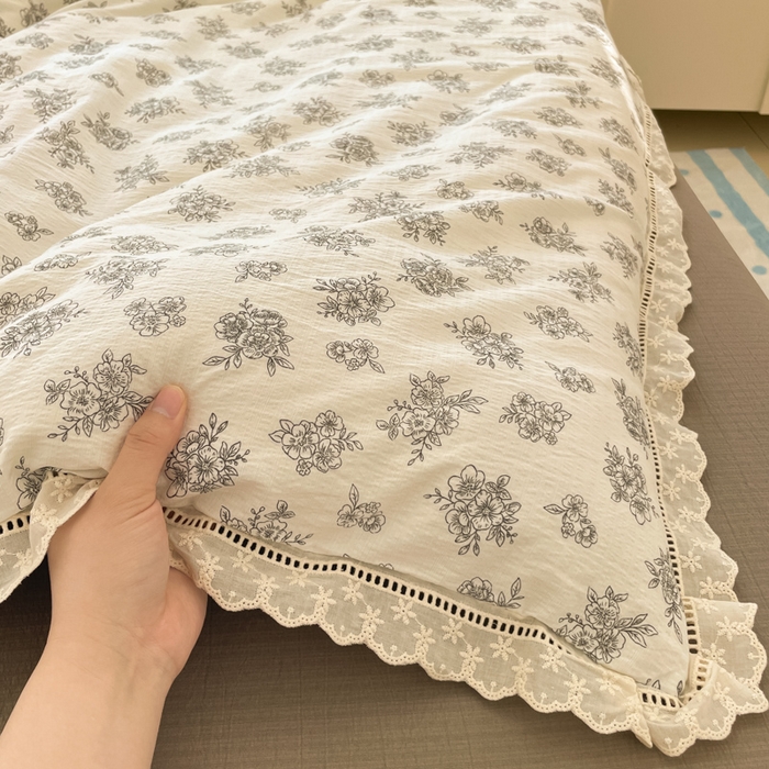 91家纺网 家纺一手货源 找家纺 玉海棠家纺 2025新款云感双层纱花边四件套 花边-茉片