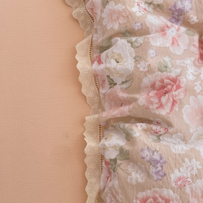 91家纺网 家纺一手货源 找家纺 玉海棠家纺 2025新款云感双层纱花边四件套 花边-莫奈