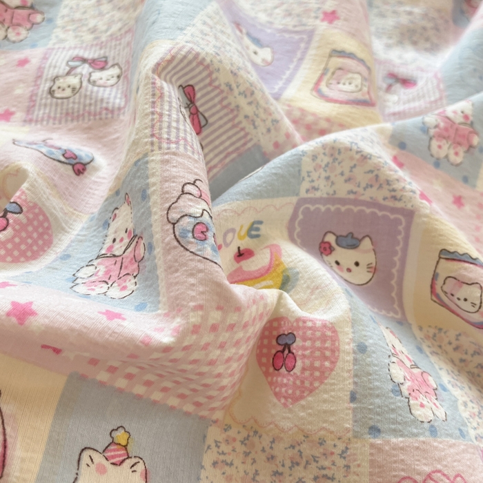 91家纺网 家纺一手货源 找家纺 玉海棠家纺 2025新款云感提花双层纱印花系列四件套-场景一 格格西高地