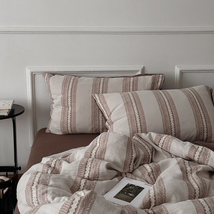 柚可家居 2025新款40支全棉纯棉提花人字纹四件套-克拉玛依夜（风格二）（严格控价券后不低于：318和338元，套件会员减20元） 克拉玛依夜（枕套提花一对）