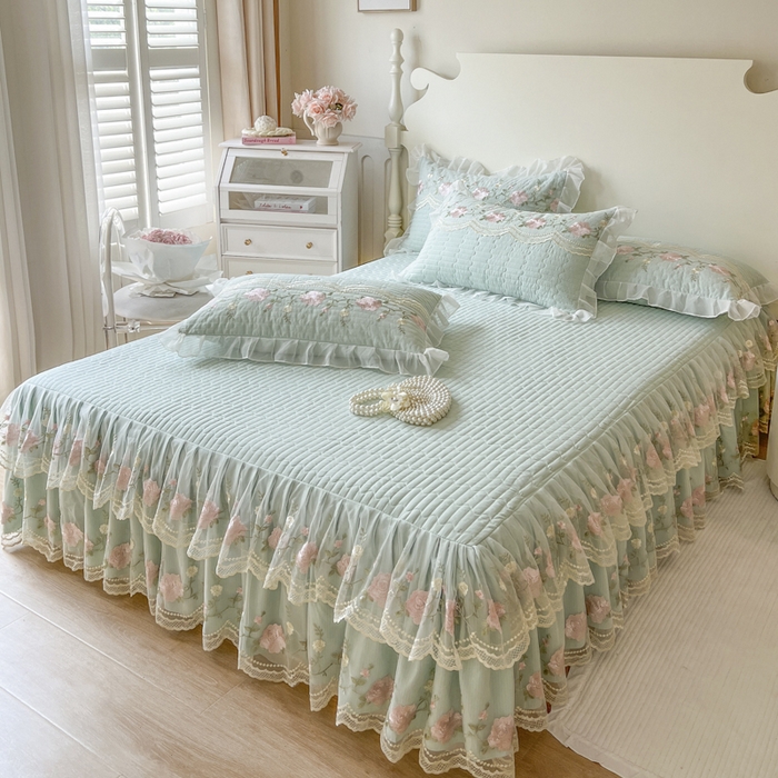 91家纺网 家纺一手货源 找家纺 （总）恋尚 2025新款木棉蕾丝床裙单品床裙床裙单件-泡芙（控价135起）