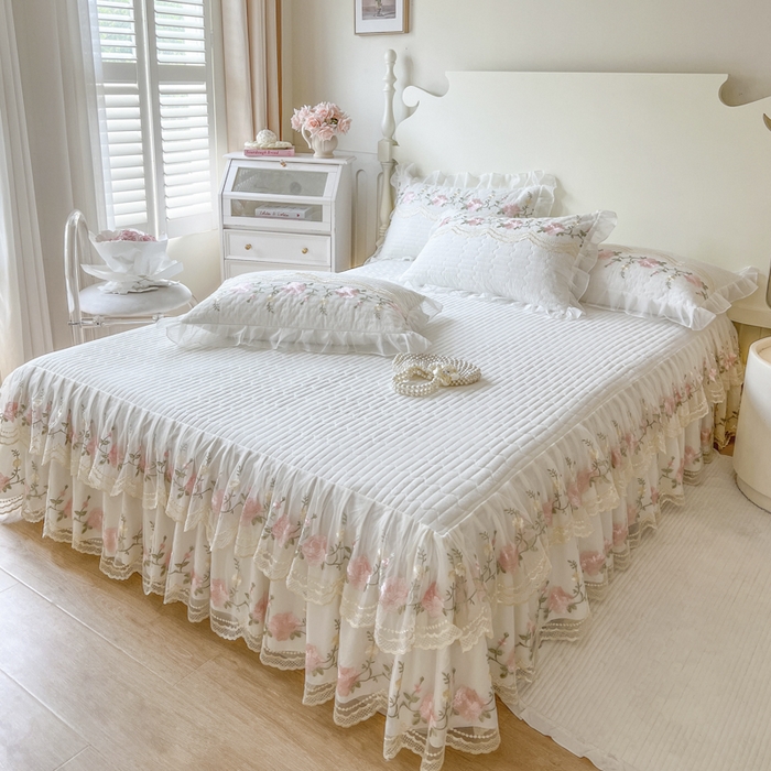 91家纺网 家纺一手货源 找家纺 （总）恋尚 2025新款木棉蕾丝床裙单品床裙床裙单件-泡芙（控价135起）