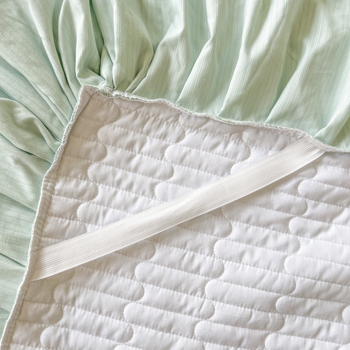 91家纺网 家纺一手货源 找家纺 恋尚 2025新款木棉蕾丝床裙单品床裙床裙单件-泡芙（控价135起） 泡芙-香草绿