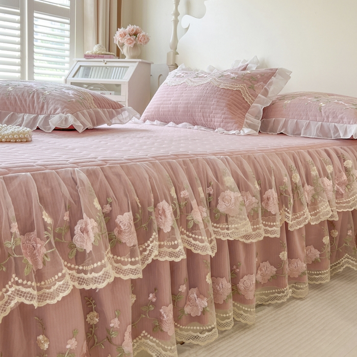 91家纺网 家纺一手货源 找家纺 恋尚 2025新款木棉蕾丝床裙单品床裙床裙单件-泡芙（控价135起） 泡芙-豆沙