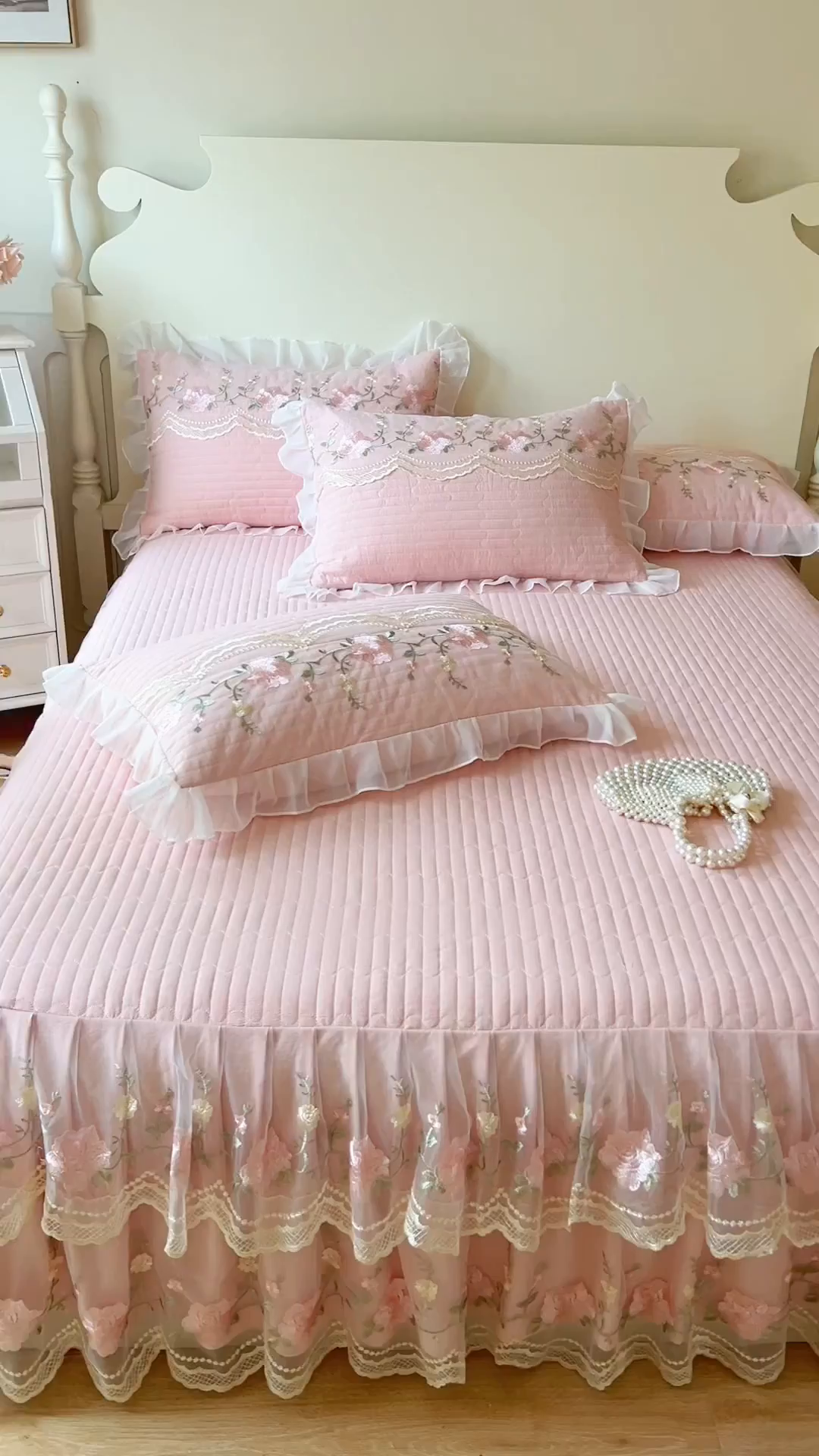 91家纺网 家纺一手货源 找家纺 （总）恋尚 2025新款木棉蕾丝床裙单品床裙床裙单件-泡芙（控价135起）