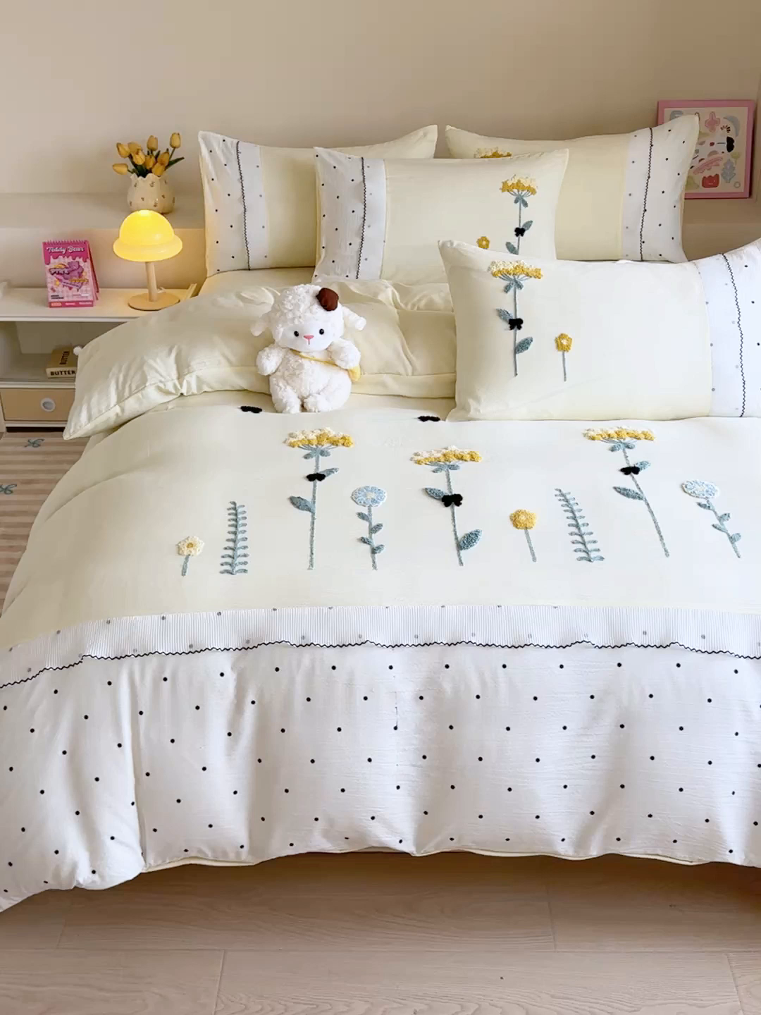 91家纺网 家纺一手货源 找家纺 （总）梧桐家居 2025爆款毛巾绣皱皱双层纱四件套安娜花园安娜花园系列