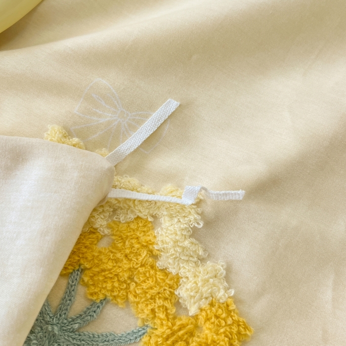 91家纺网 家纺一手货源 找家纺 （总）梧桐家居 2025爆款毛巾绣皱皱双层纱四件套安娜花园安娜花园系列